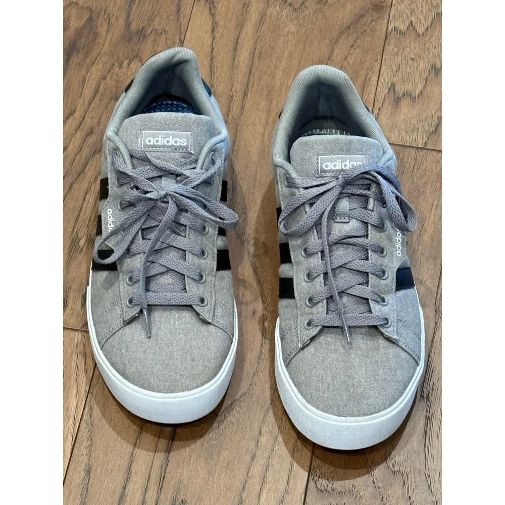 Adidas Daily 3.0‎ Mens Sneakers Grey Black Canvas Low Top Shoes Size 9.5